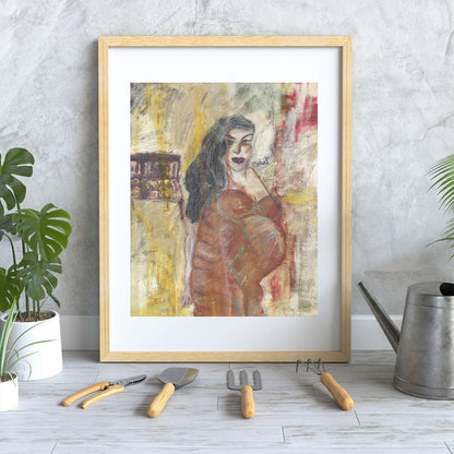 Posters, Prints, & Visual Artwork Pregnant Woman Print - Charming Woman