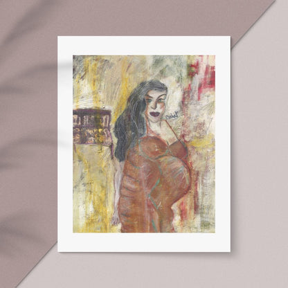 Posters, Prints, & Visual Artwork Pregnant Woman Print - Charming Woman