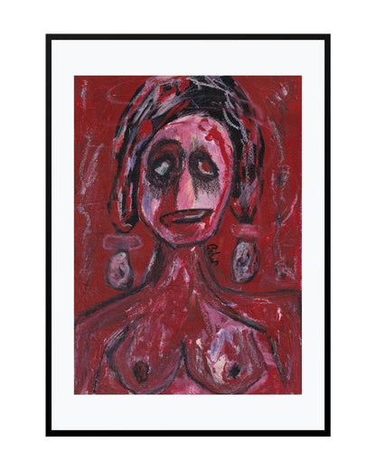 Posters, Prints, & Visual Artwork Red Expressive Portrait - Escape