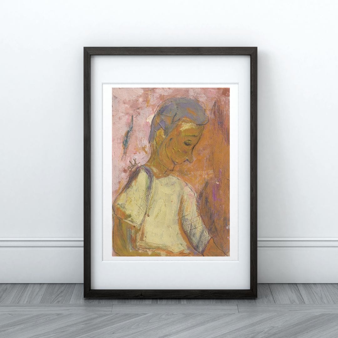 Posters, Prints, & Visual Artwork Sad Man Figurative Surreal Portrait: "The Sad Man"