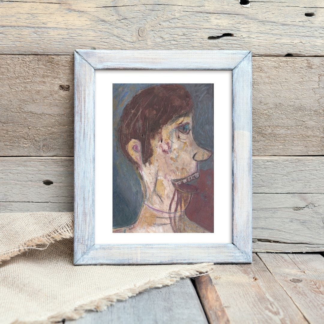 Posters, Prints, & Visual Artwork Scary Kid Figurative Expressionist Art: "Emanuel"