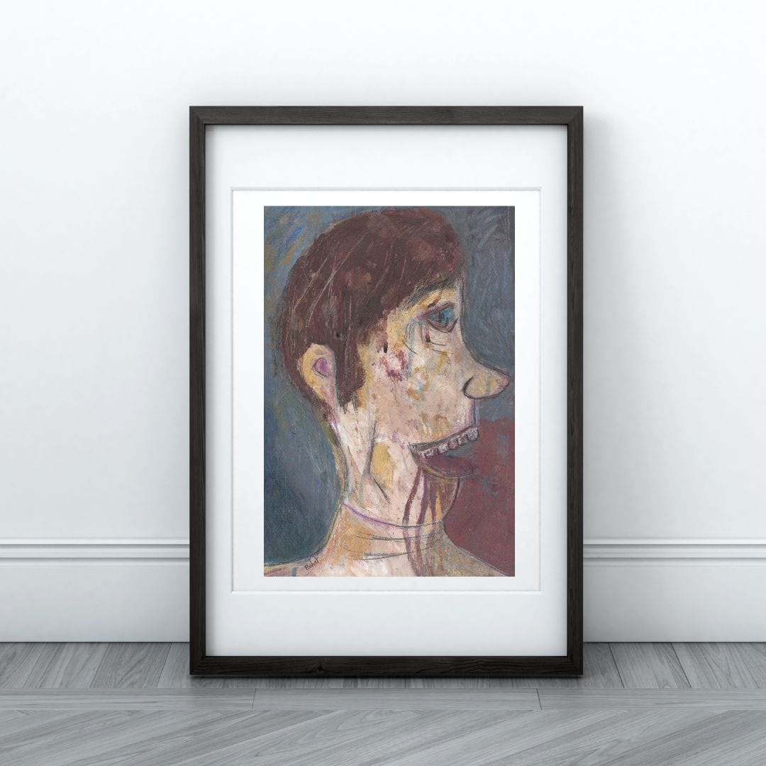 Posters, Prints, & Visual Artwork Scary Kid Figurative Expressionist Art: "Emanuel"