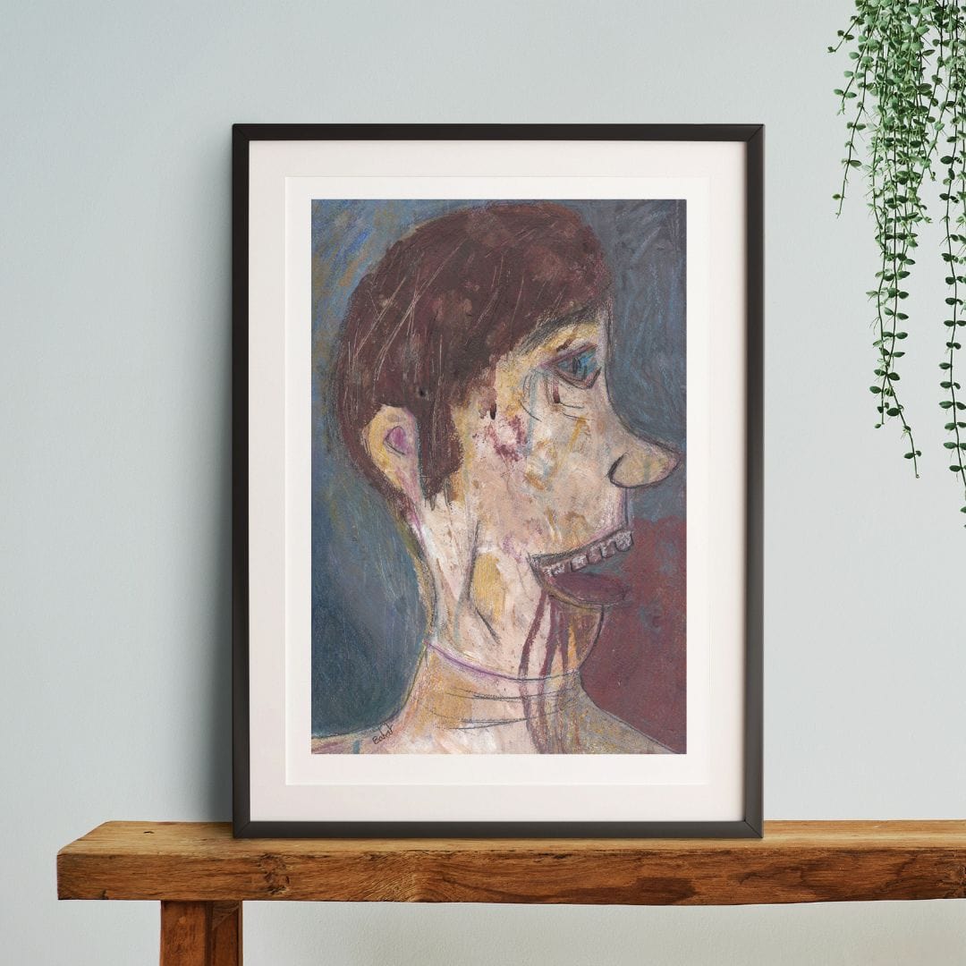 Posters, Prints, & Visual Artwork Scary Kid Figurative Expressionist Art: "Emanuel"