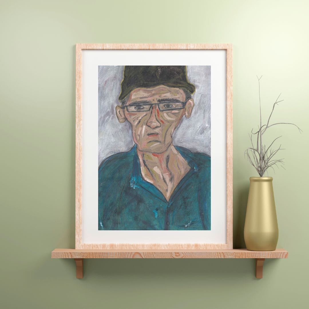 Posters, Prints, & Visual Artwork Serious Man Figurative Expressionism: "The Sage"