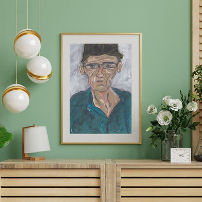 Posters, Prints, & Visual Artwork Serious Man Figurative Expressionism: "The Sage"