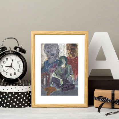 Posters, Prints, & Visual Artwork Spooky Expressionist Abstract Wall Art: "Family"