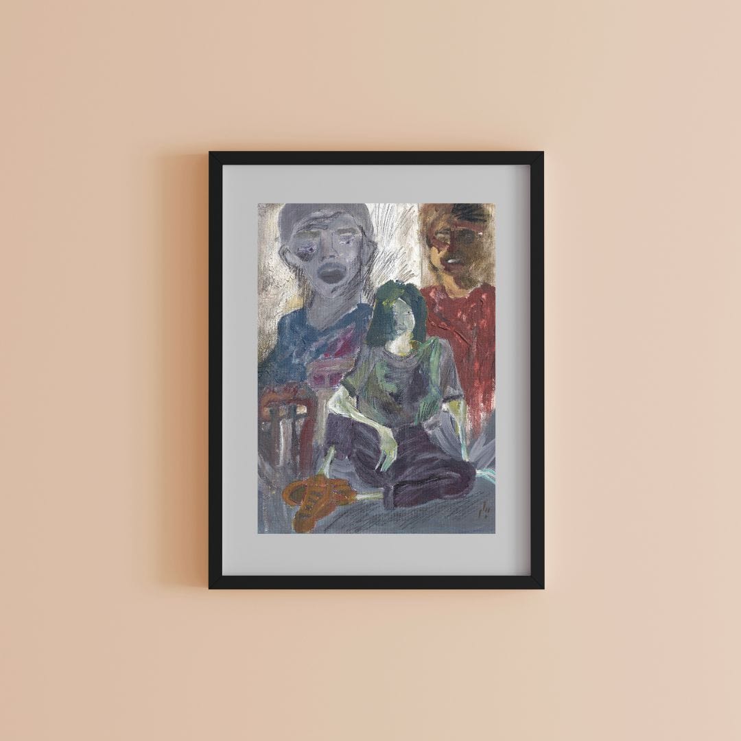 Posters, Prints, & Visual Artwork Spooky Expressionist Abstract Wall Art: "Family"