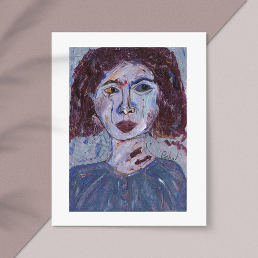 Posters, Prints, & Visual Artwork Striking Gaze Figure Abstract Portrait: "Womanhood"