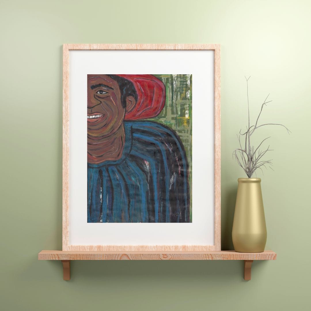 Posters, Prints, & Visual Artwork Surreal Abstract Portrait: "Melancholic Smile"