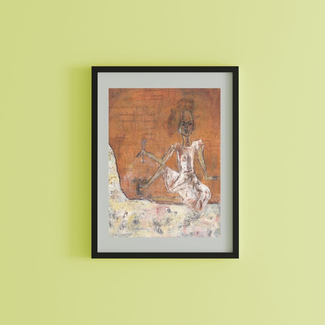 Posters, Prints, & Visual Artwork Surreal Figure Expressionism Wall Art: "Mango"