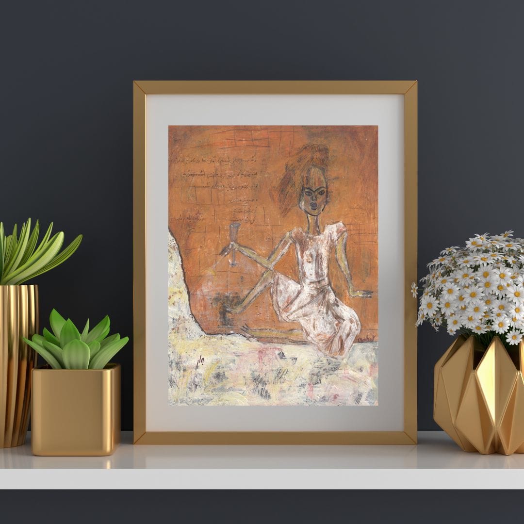 Posters, Prints, & Visual Artwork Surreal Figure Expressionism Wall Art: "Mango"