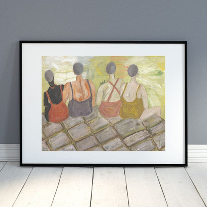 Posters, Prints, & Visual Artwork Swimmers Figurative Acrylic Artwork: "Lifeguards"