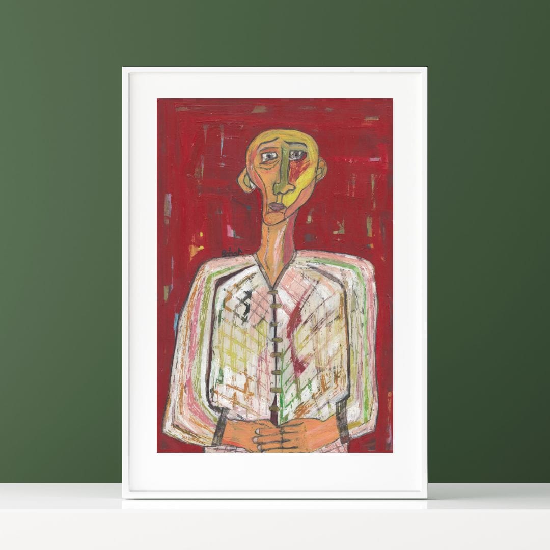 Posters, Prints, & Visual Artwork Vibrant Figurative Expressionism Artwork: "Red"