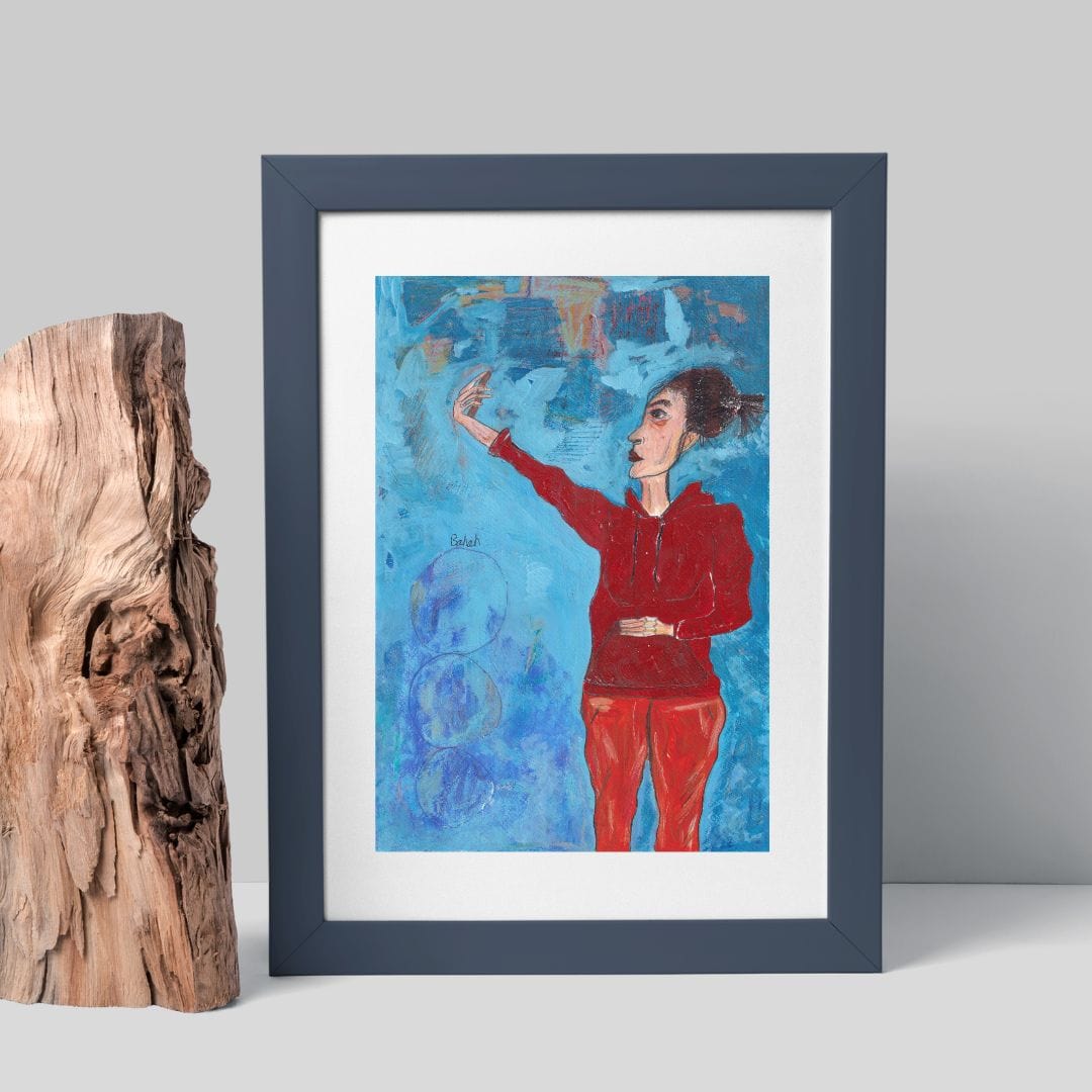 Posters, Prints, & Visual Artwork Vibrant Girl Figurative Expressionist: "Self Love"