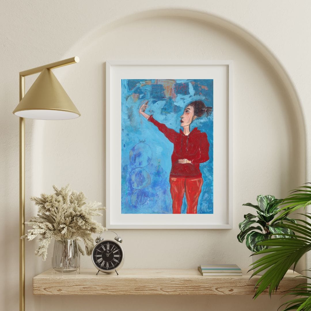 Posters, Prints, & Visual Artwork Vibrant Girl Figurative Expressionist: "Self Love"