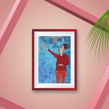 Posters, Prints, & Visual Artwork Vibrant Girl Figurative Expressionist: "Self Love"