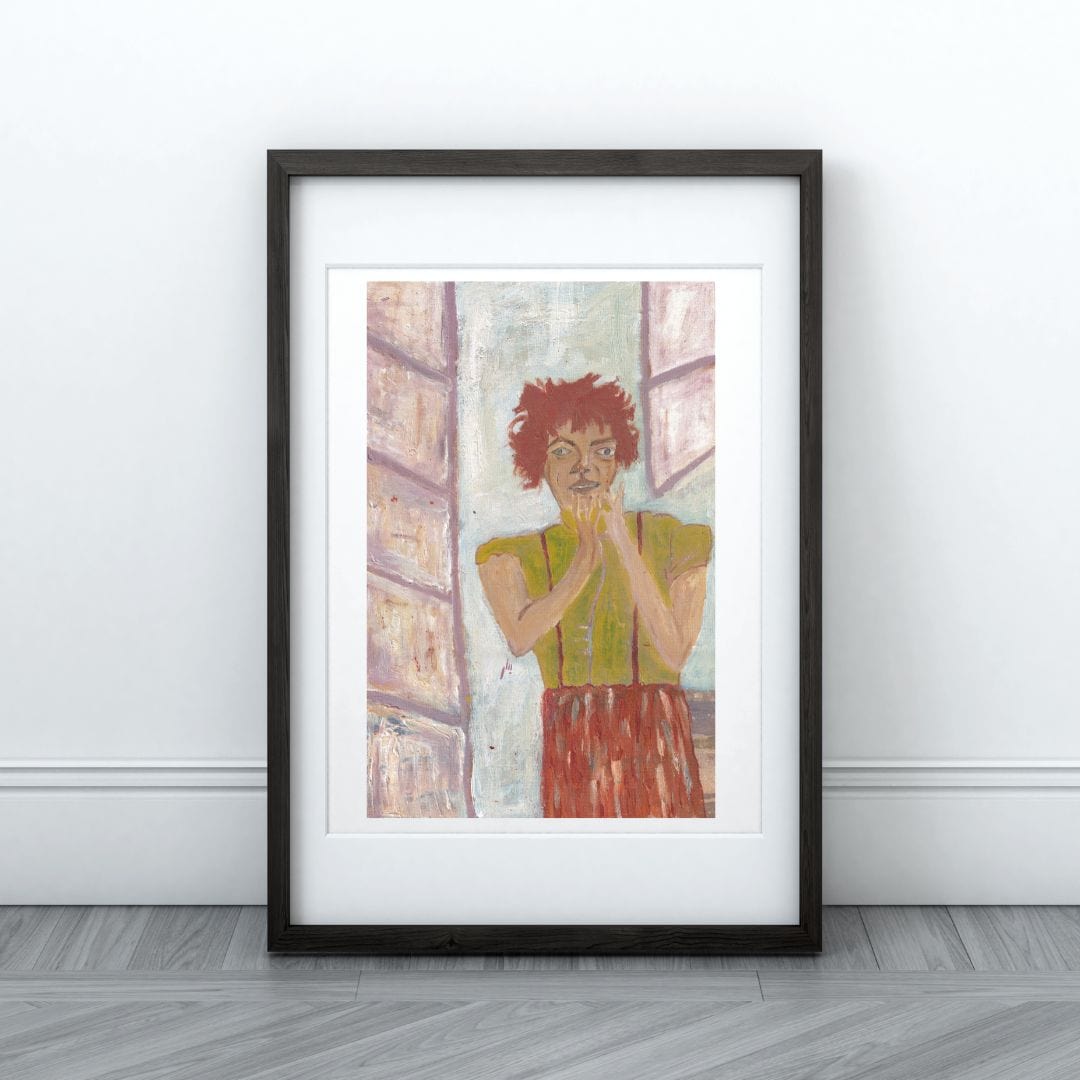 Posters, Prints, & Visual Artwork Vibrant Red Hair Expressionist Wall Art: "Virginia"