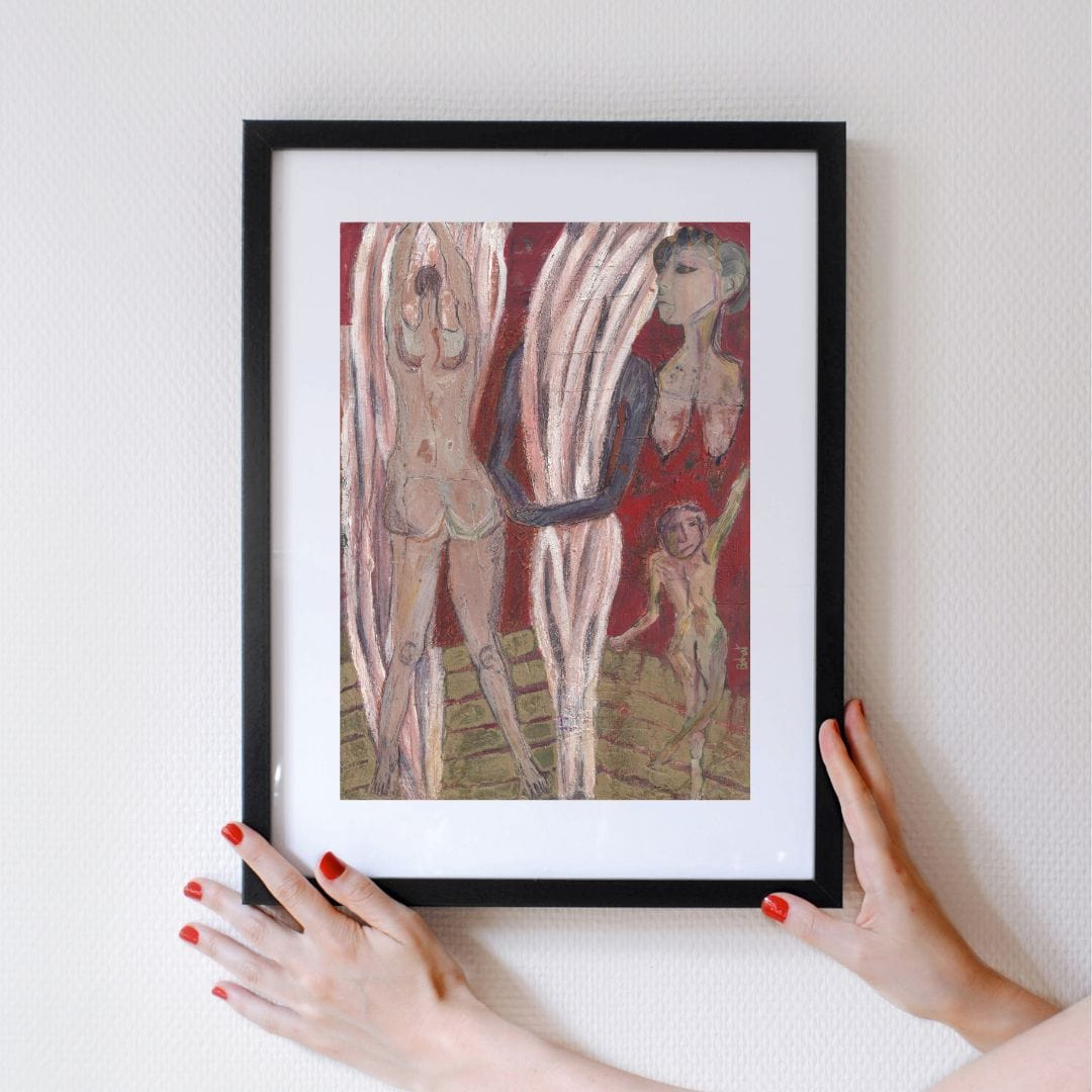 Posters, Prints, & Visual Artwork Woman Abstract Art: "The Woman Behind the Curtain"