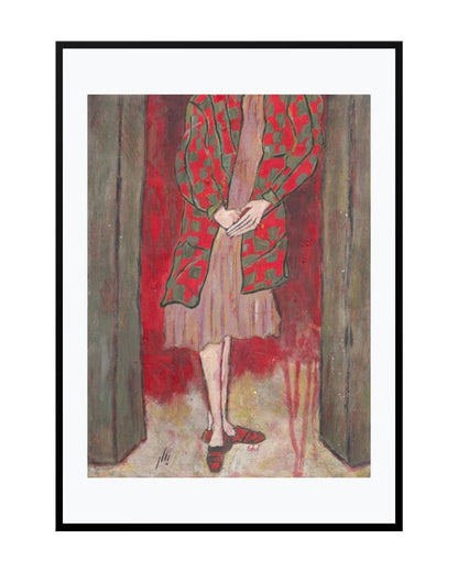 Posters, Prints, & Visual Artwork Woman In Red Coat Print - Miss Marple
