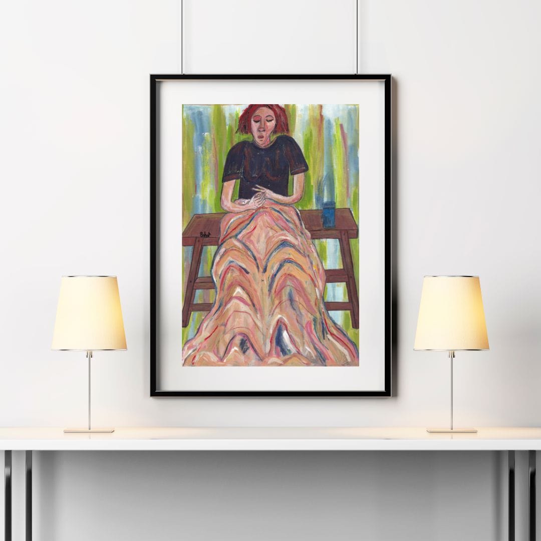 Posters, Prints, & Visual Artwork Woman In Skirt Acrylic Painting: "Depression"