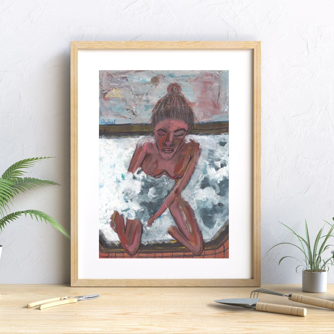 Posters, Prints, & Visual Artwork Woman in Water Acrylic Painting: "Water Therapy"