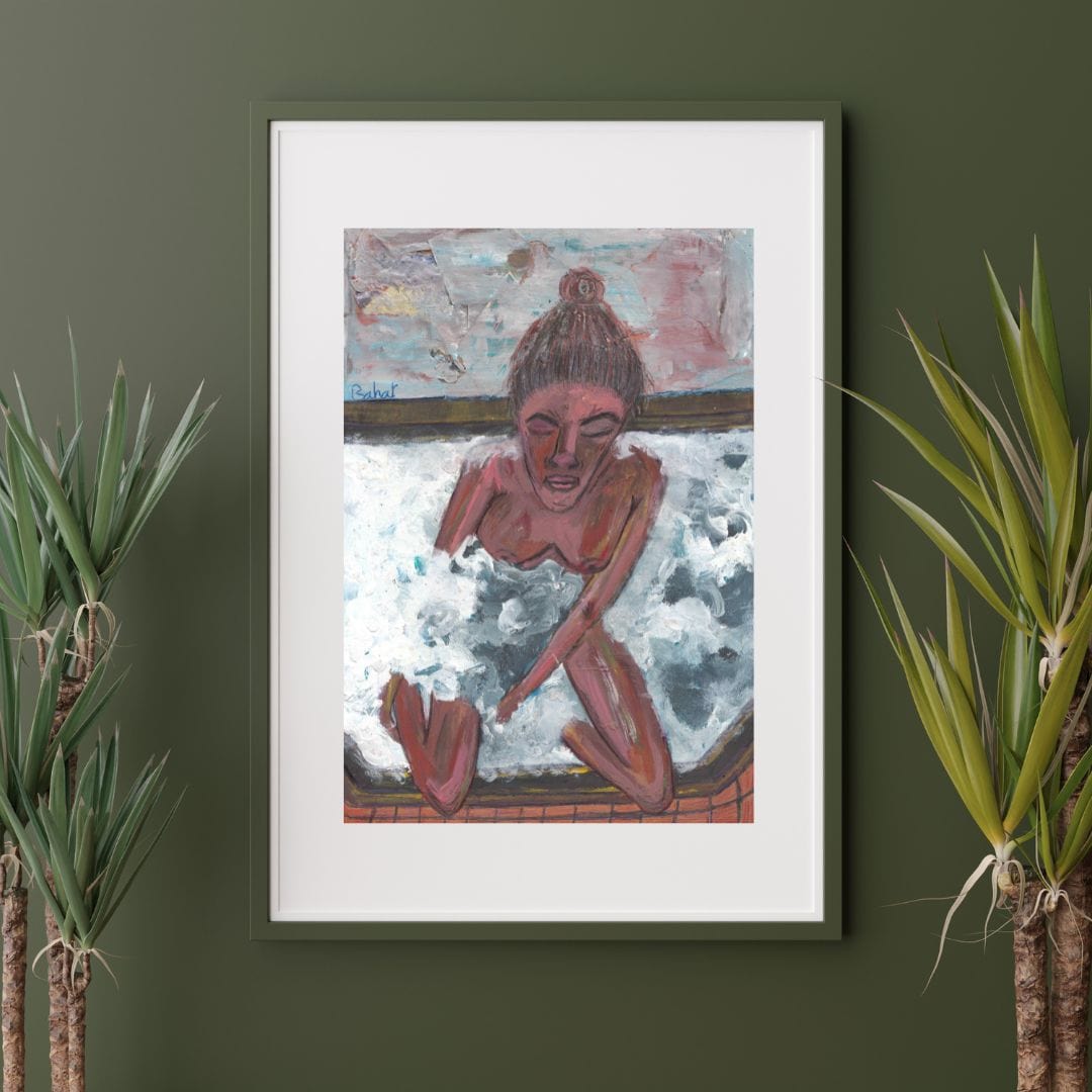 Posters, Prints, & Visual Artwork Woman in Water Acrylic Painting: "Water Therapy"