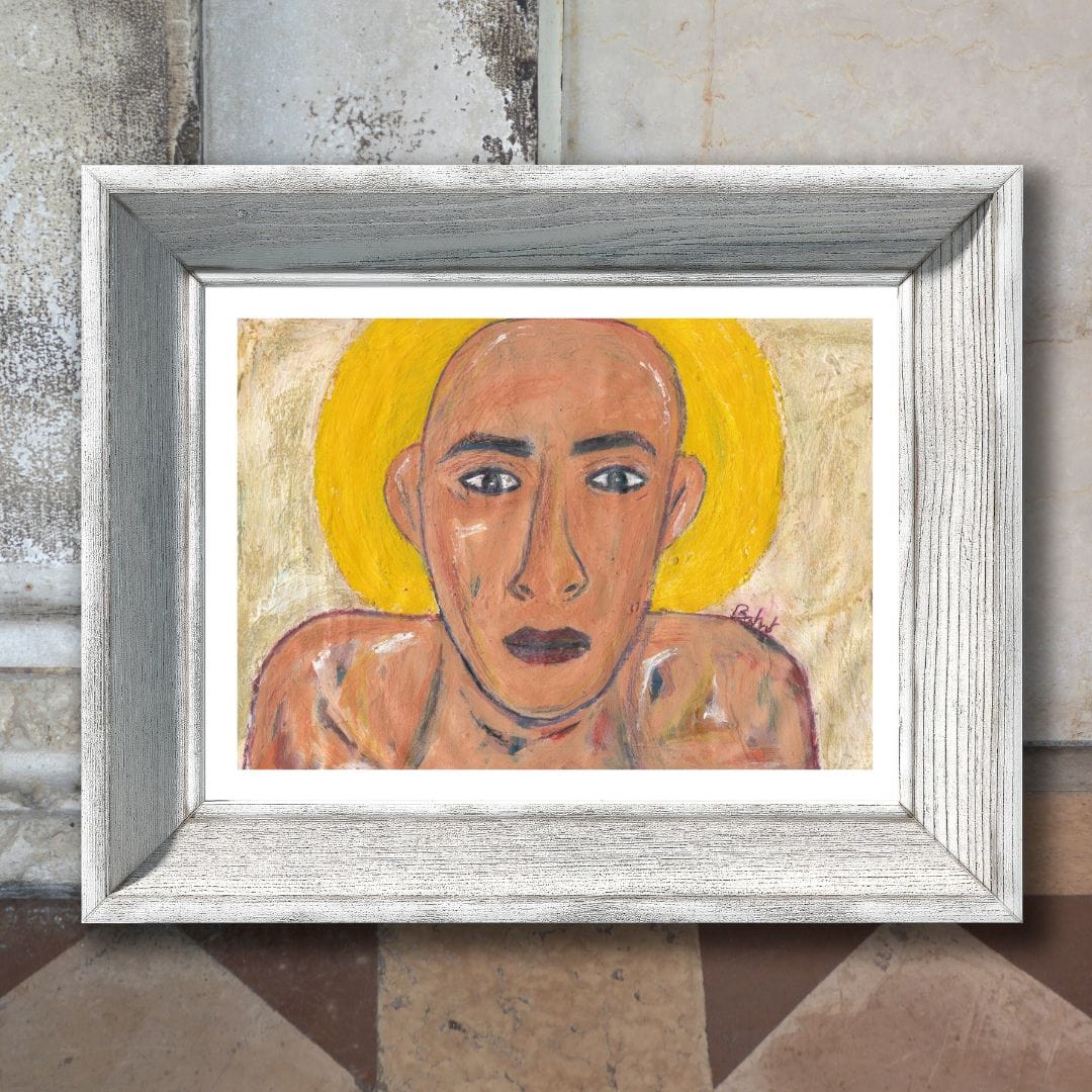 Posters, Prints, & Visual Artwork Yellow Halo Expressionist Portrait: "Sunny Boy"