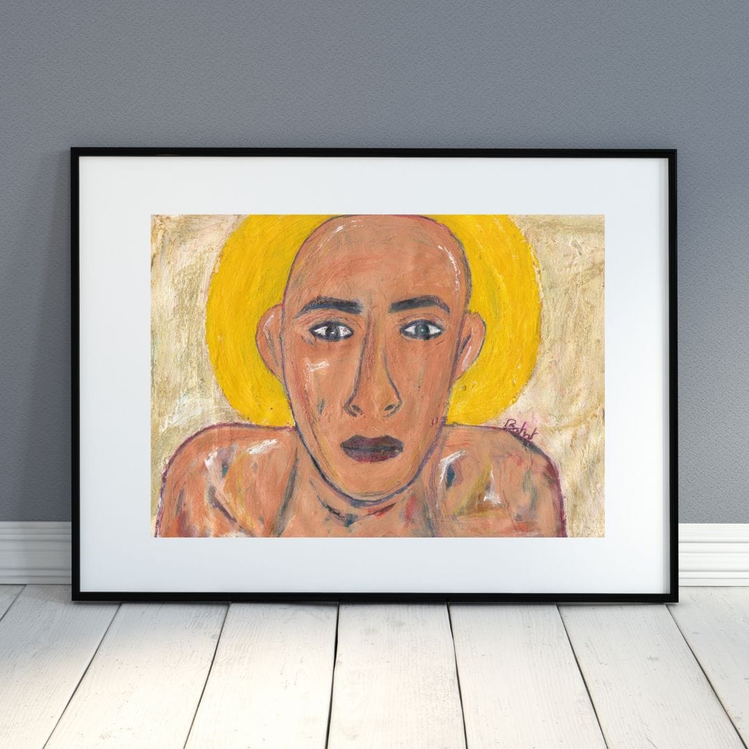 Posters, Prints, & Visual Artwork Yellow Halo Expressionist Portrait: "Sunny Boy"