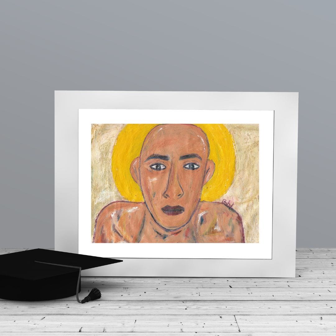 Posters, Prints, & Visual Artwork Yellow Halo Expressionist Portrait: "Sunny Boy"