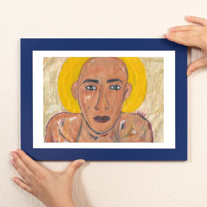 Posters, Prints, & Visual Artwork Yellow Halo Expressionist Portrait: "Sunny Boy"