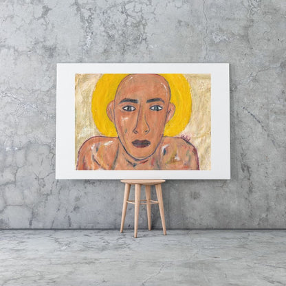 Posters, Prints, & Visual Artwork Yellow Halo Expressionist Portrait: "Sunny Boy"