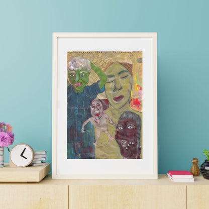 Posters, Prints, & Visual Artwork Zombies Abstract Expressionist Artwork: "Zombies"