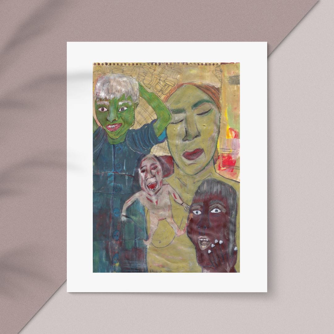 Posters, Prints, & Visual Artwork Zombies Abstract Expressionist Artwork: "Zombies"