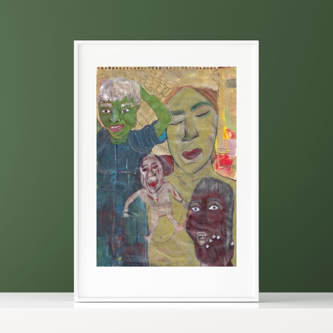 Posters, Prints, & Visual Artwork Zombies Abstract Expressionist Artwork: "Zombies"